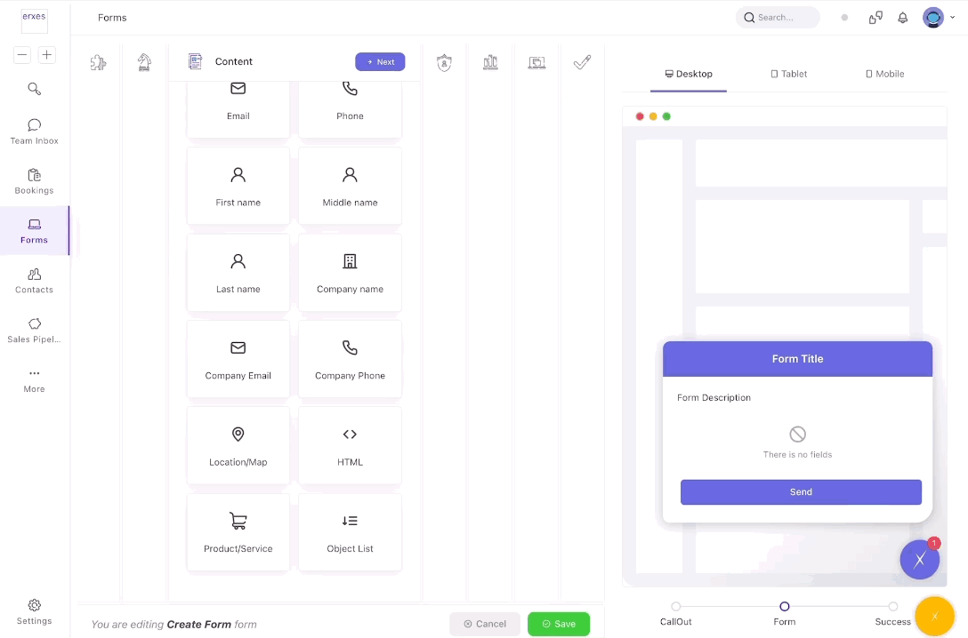 object lists in form